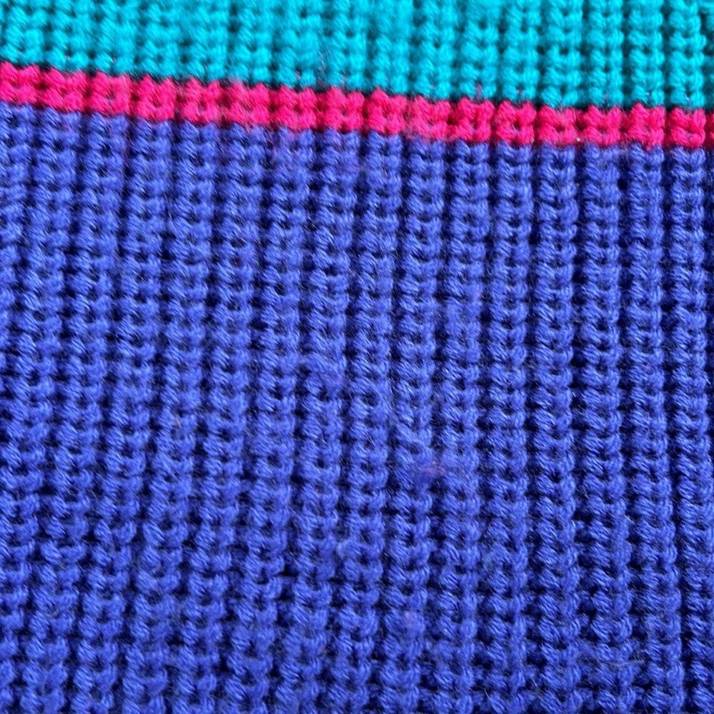 Vintage 90s Classic Fashion Striped Rainbow Sweater Medium - Picture 9 of 13